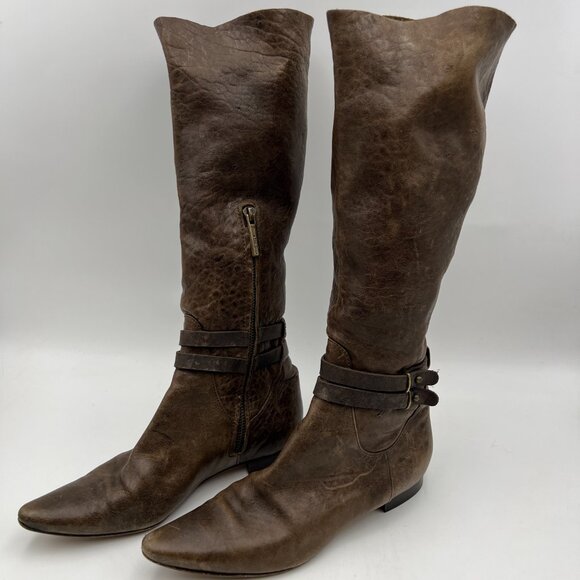 Duccio Del Duca Milano Italian Leather Riding Boots Size 37/6.5 - Picture 11 of 13